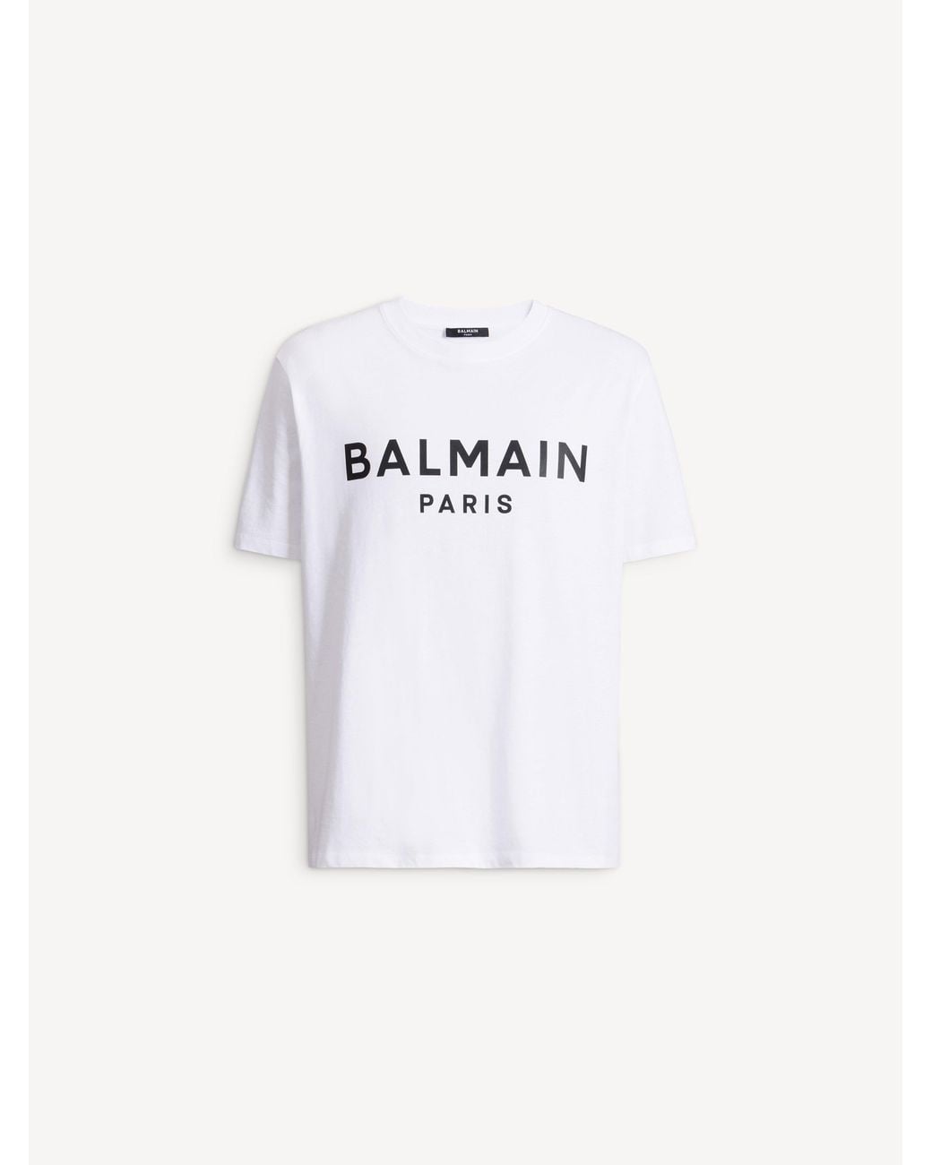 Balmain White Printed Paris T-Shirt for men