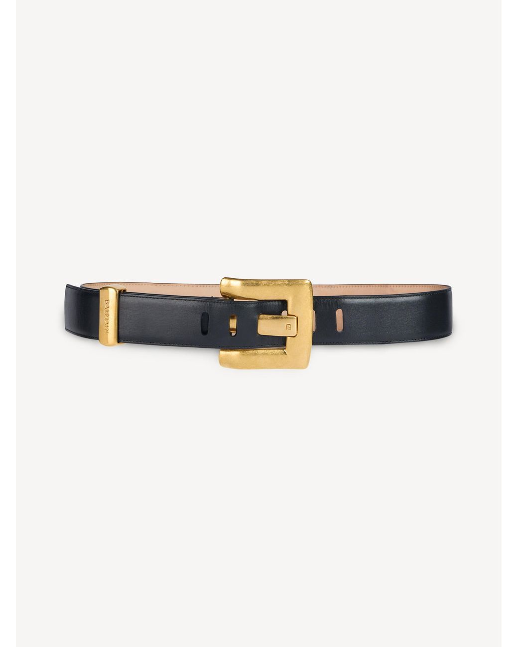 Balmain Black Anthem Belt 4.5Cm-Calfskin