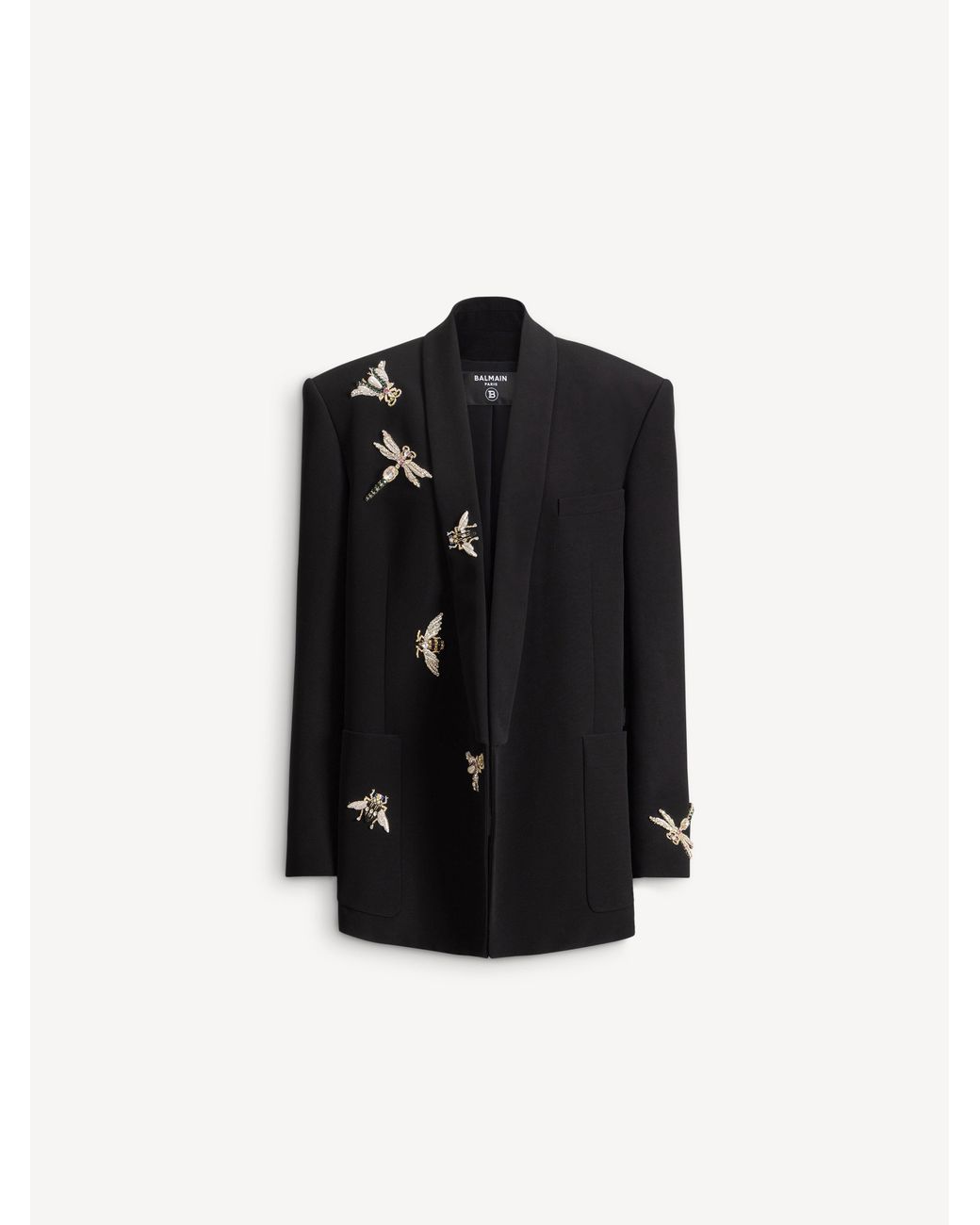 Balmain Black Embroidered Insect Jacket