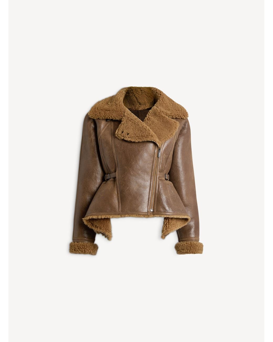 Balmain Natural Shearling Signature Jacket