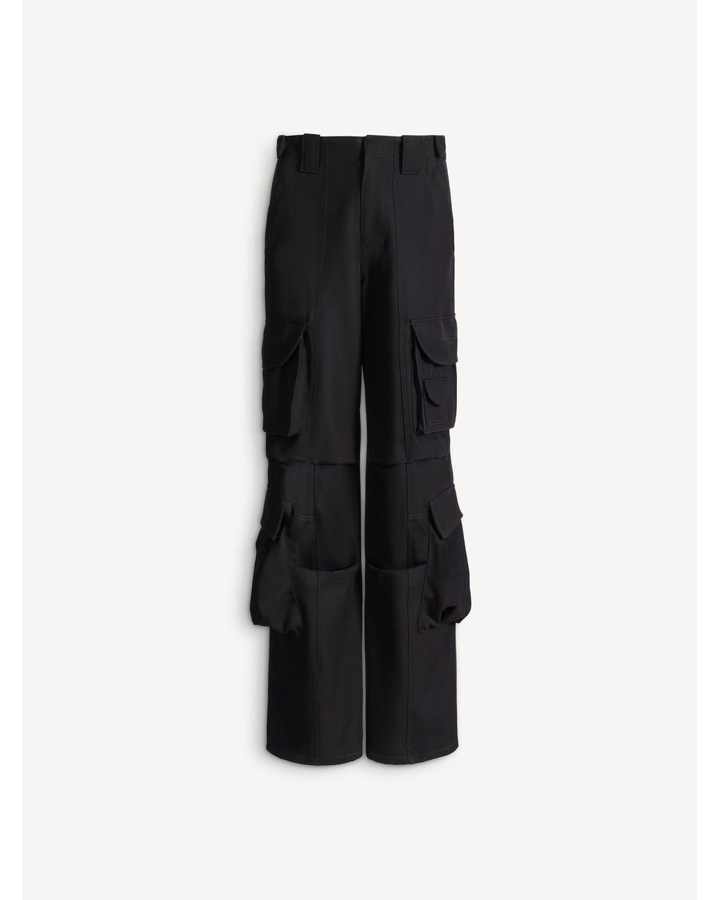 Balmain Black Wool Twill Cargo Pants for men