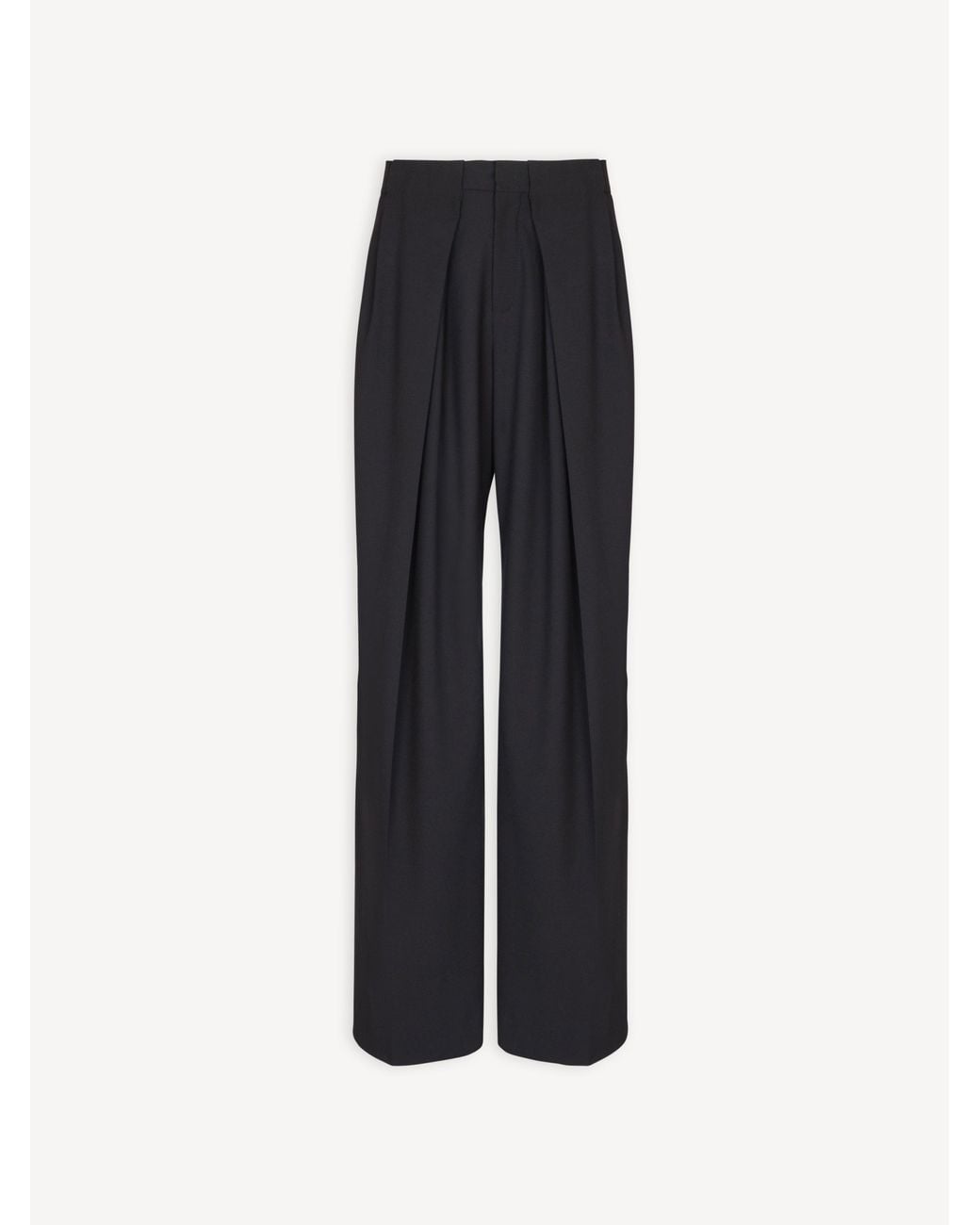 Balmain Blue Wool Twill Trousers With Wide Knife Pleats for men