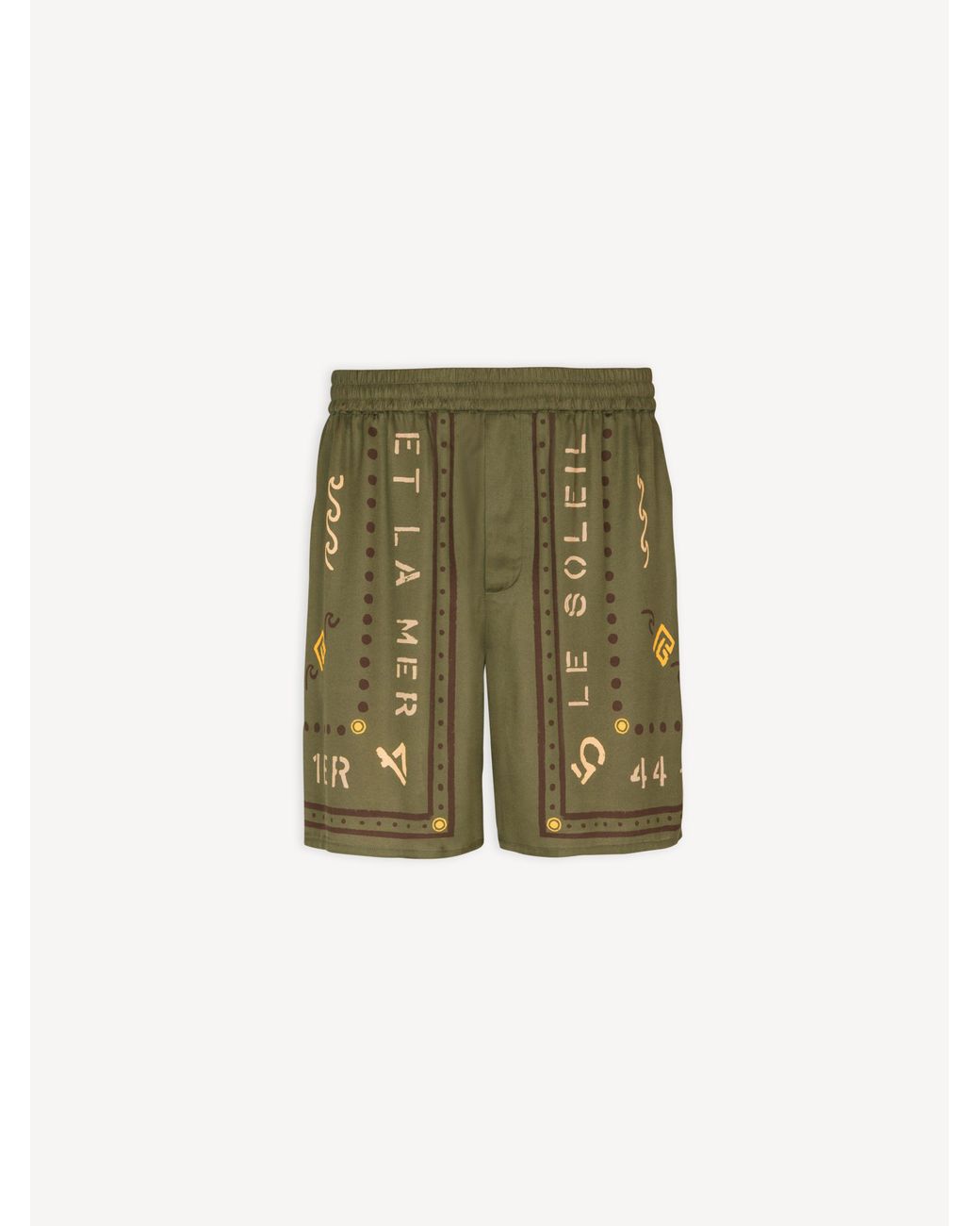 Balmain Green Bermuda Shorts With Club Print for men