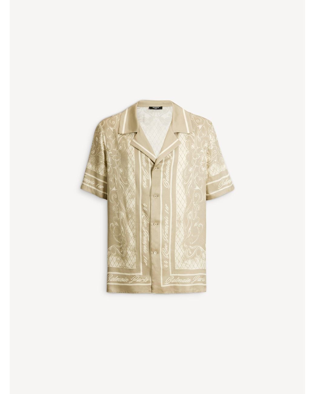 Balmain White Printed Foulard Pyjama Shirt for men