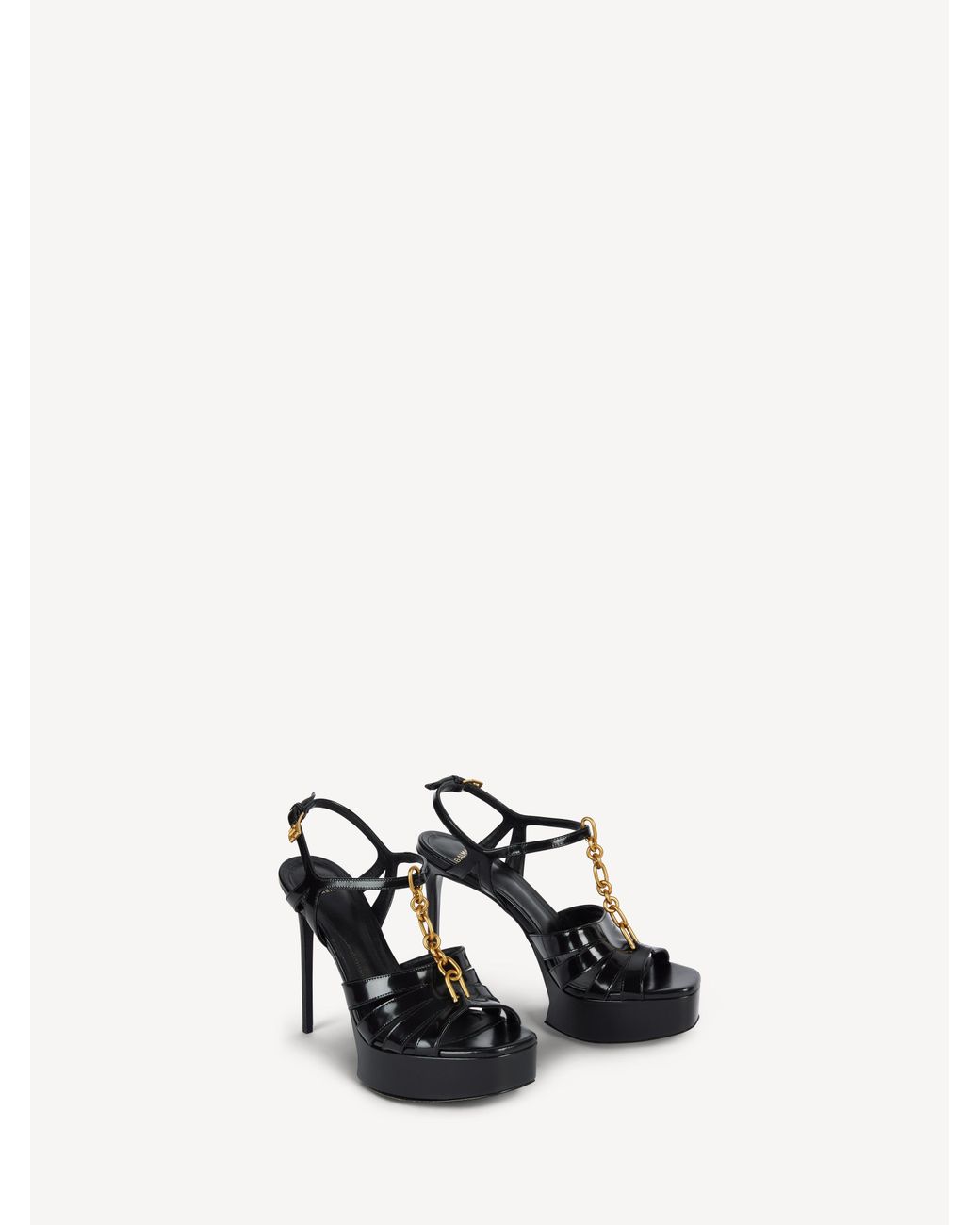 Balmain Black Sync Platform Sandals