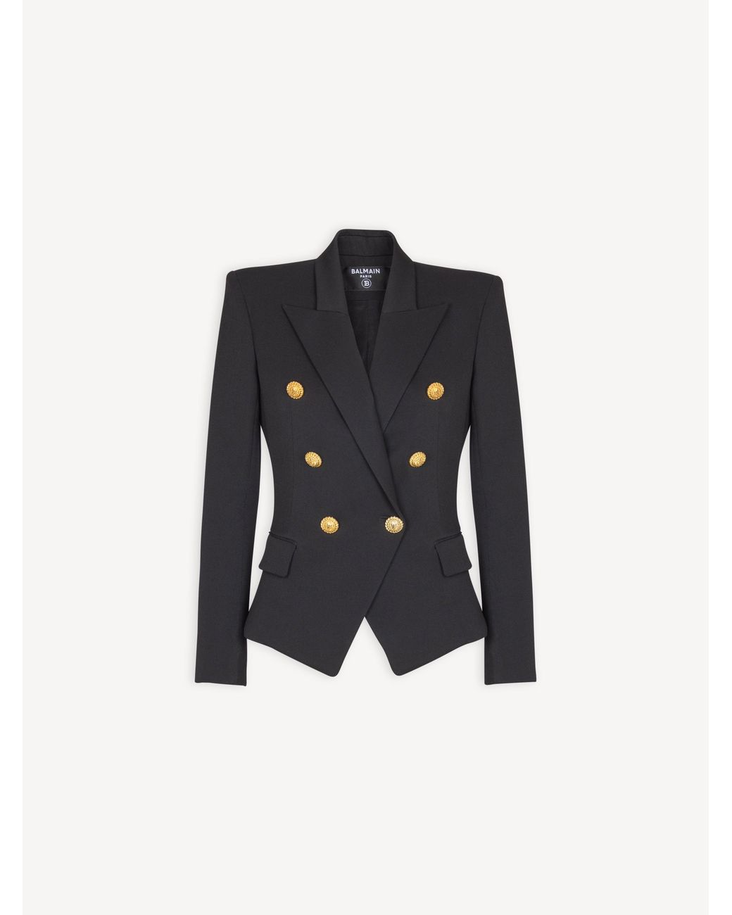 Balmain Blue Grain De Poudre 6-Buttons Fitted Jacket