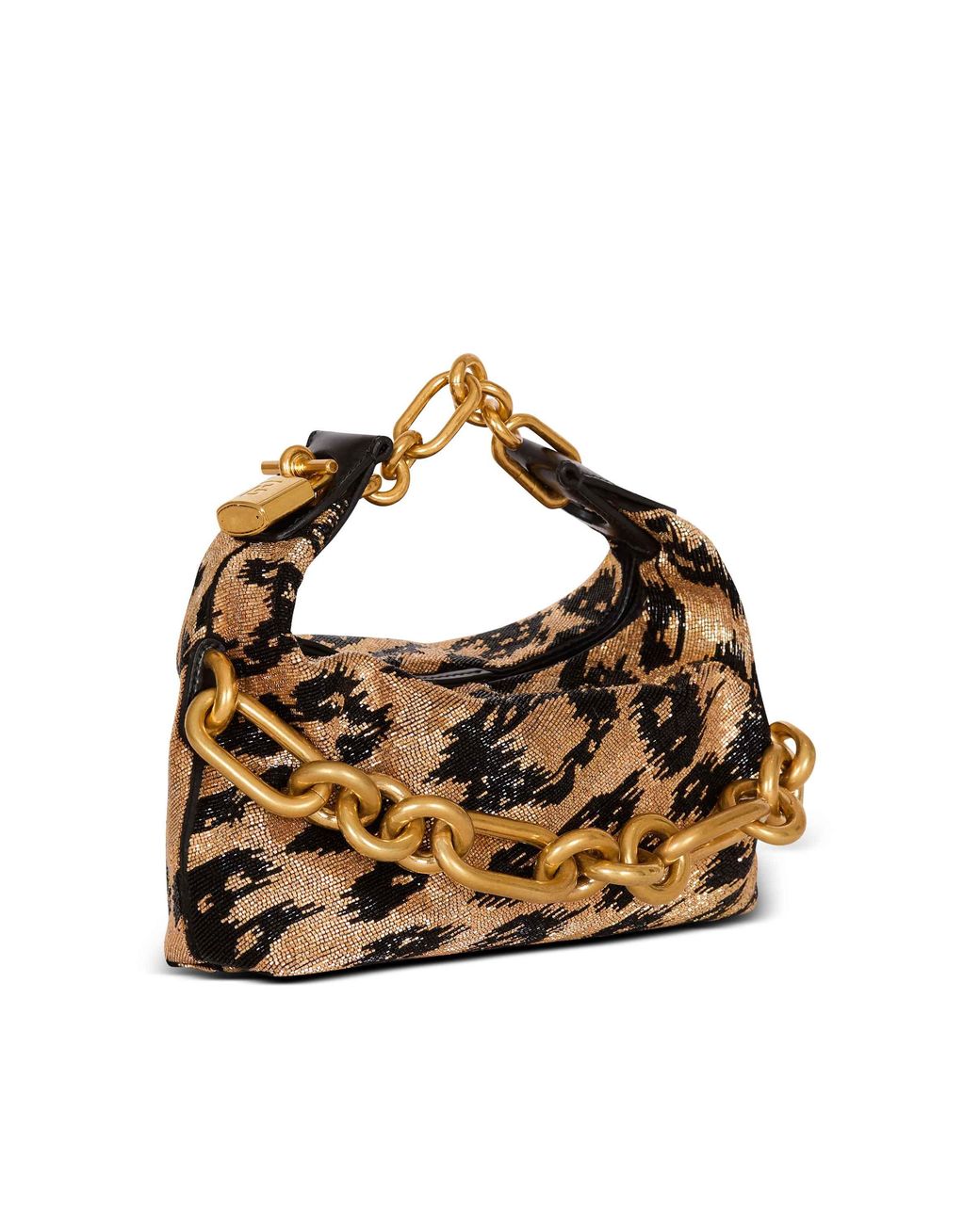 Balmain Metallic Mini Leopard Sync Shoulder Bag