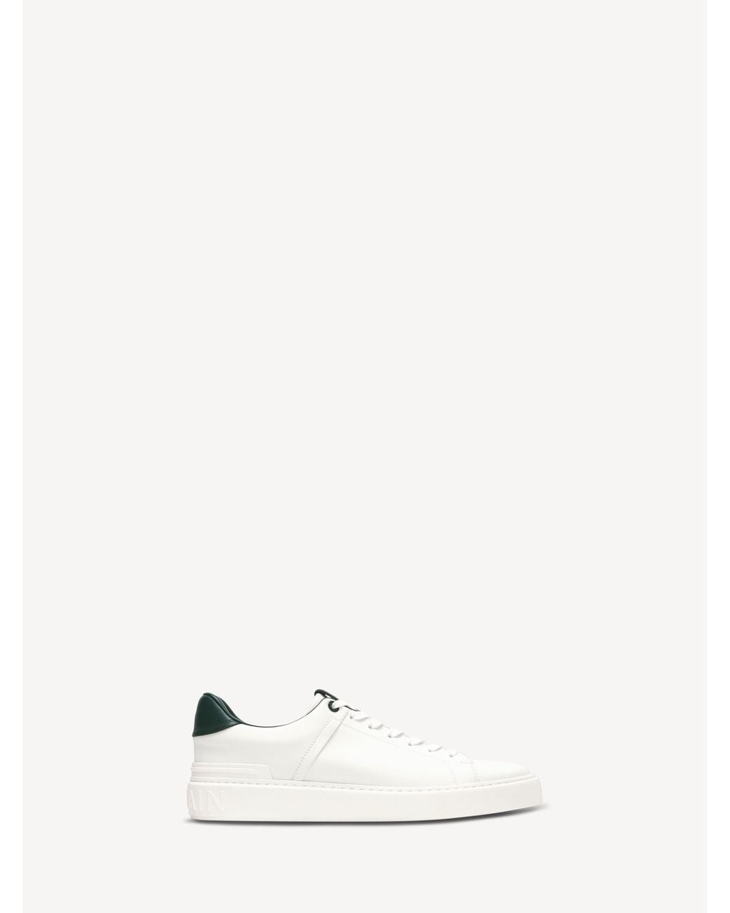 Balmain White B-Court Smooth Leather Trainers for men
