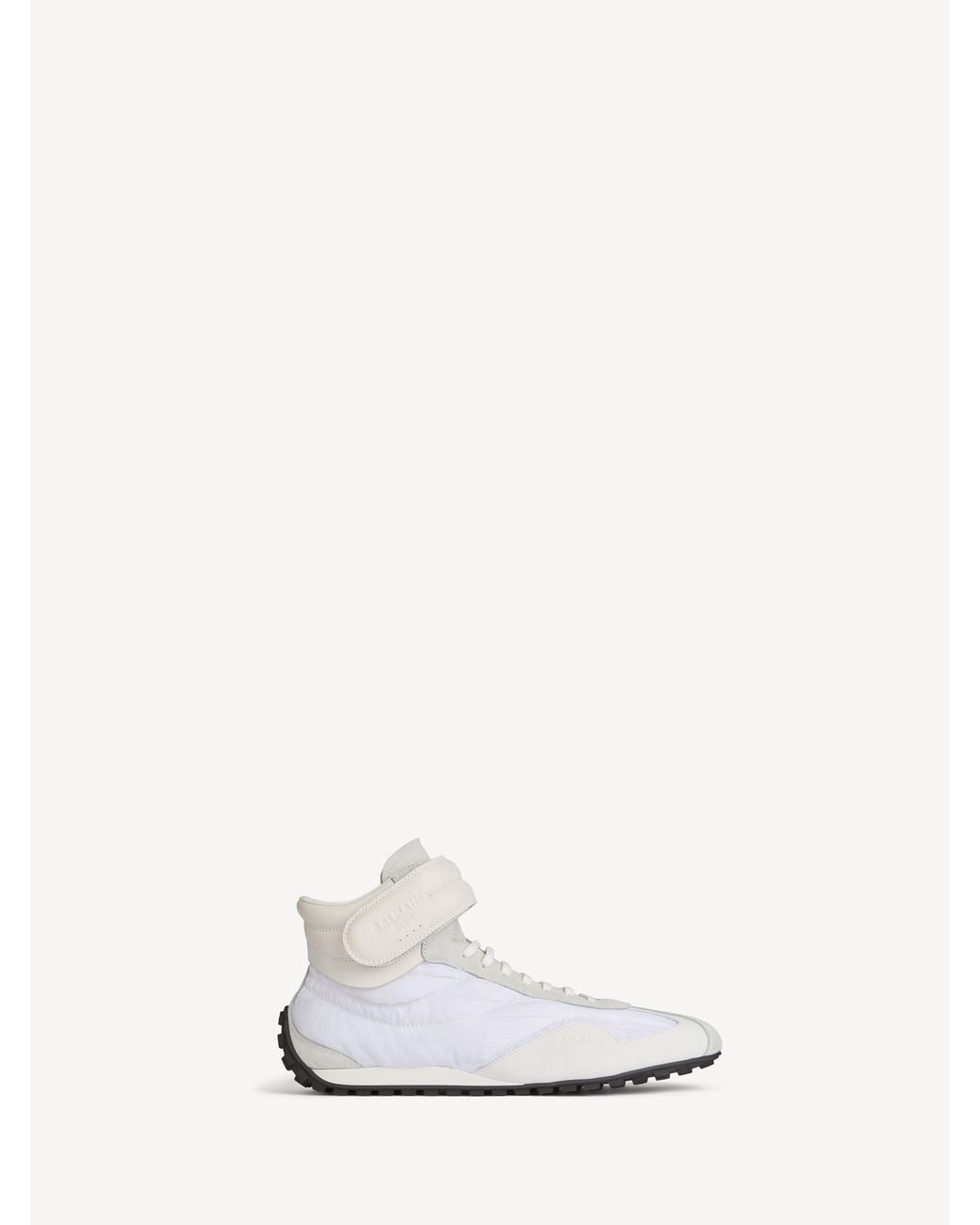 Balmain White Racing Mid-Top Trainers for men