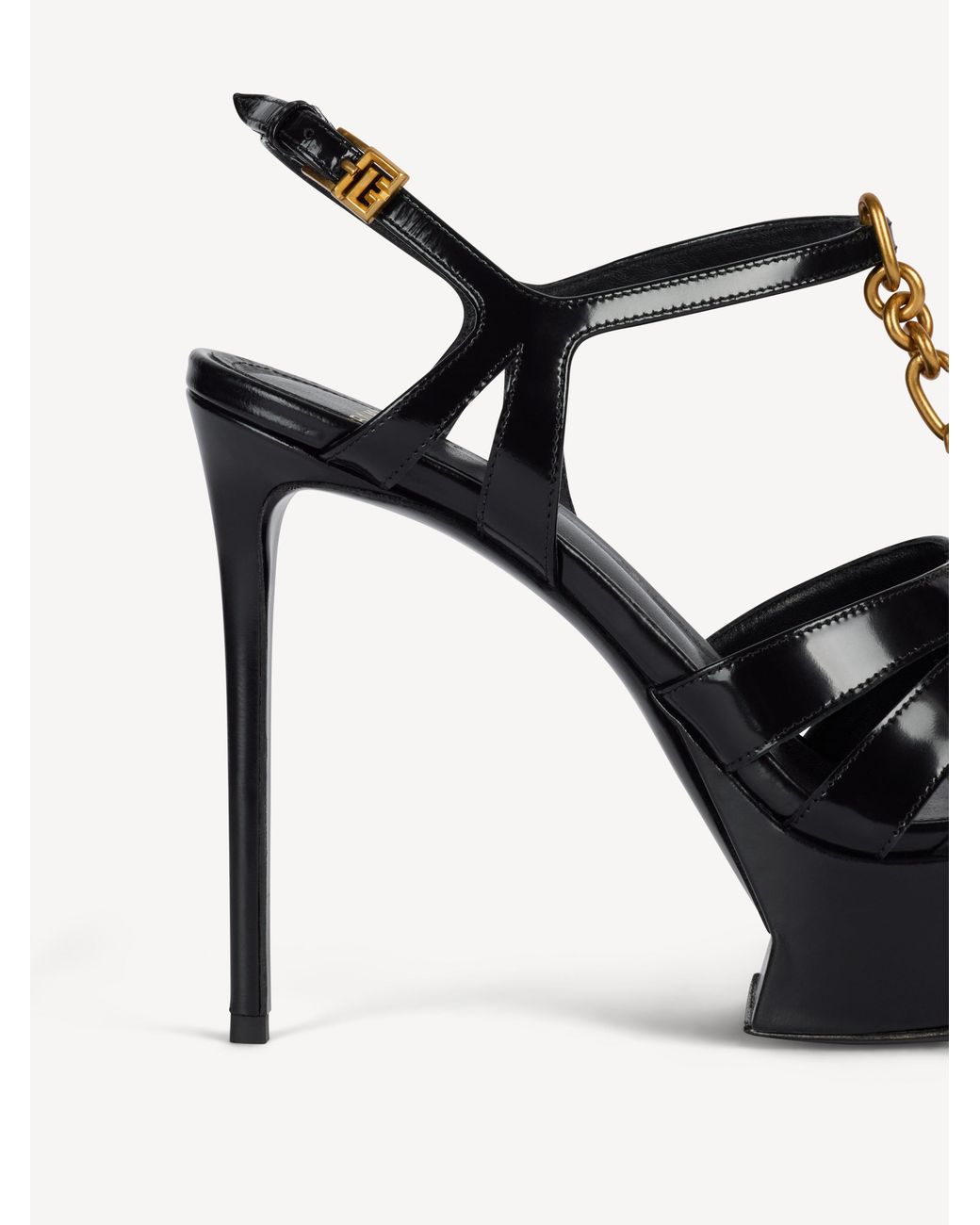 Balmain Black Sync Platform Sandals