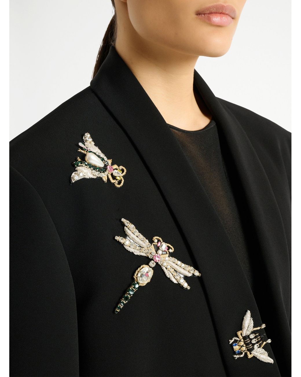 Balmain Black Embroidered Insect Jacket