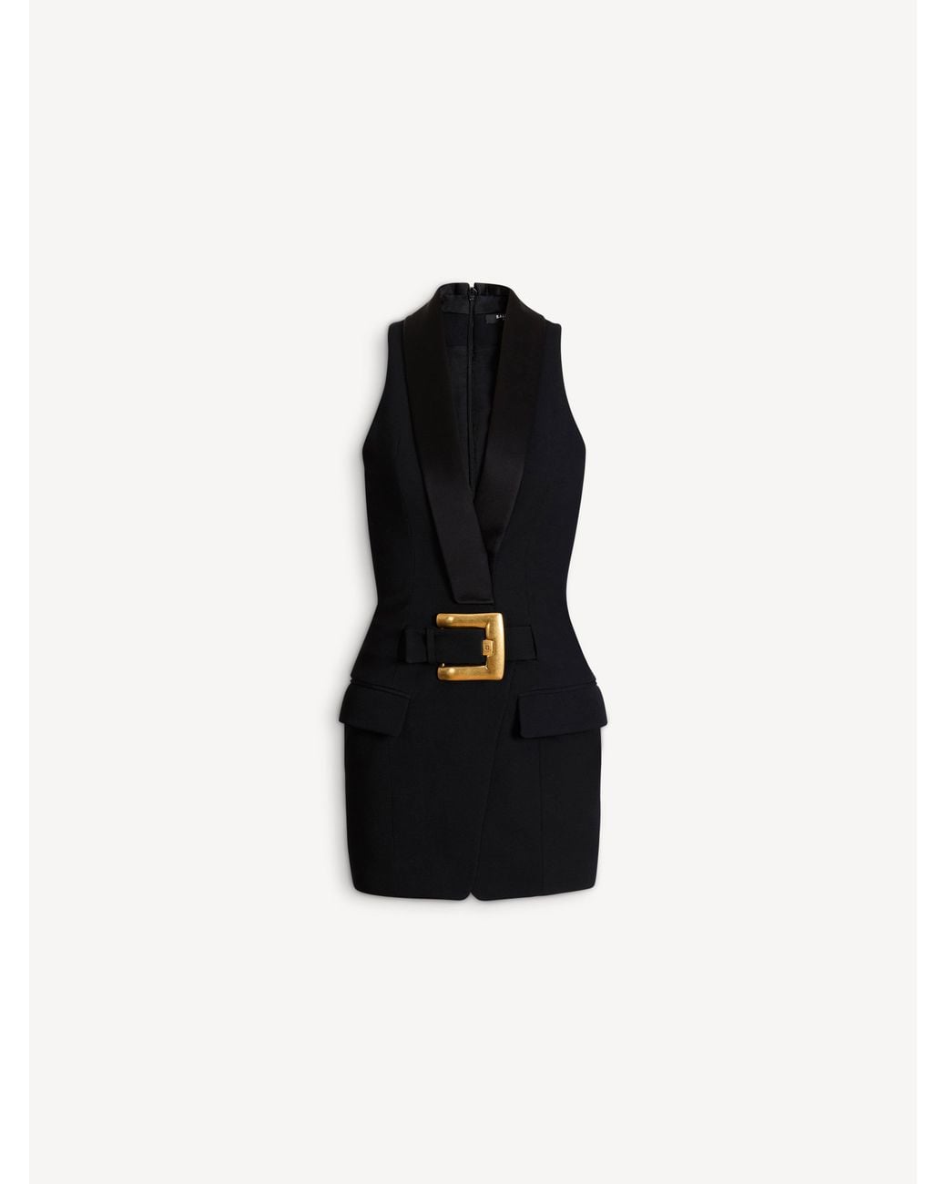 Balmain Black Short Belted Dress