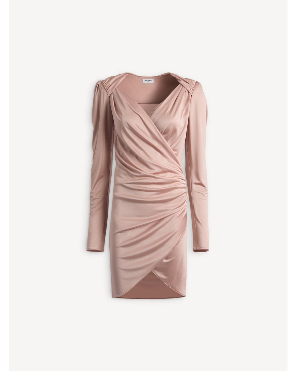 Balmain Pink Draped Flowing Jersey Dress