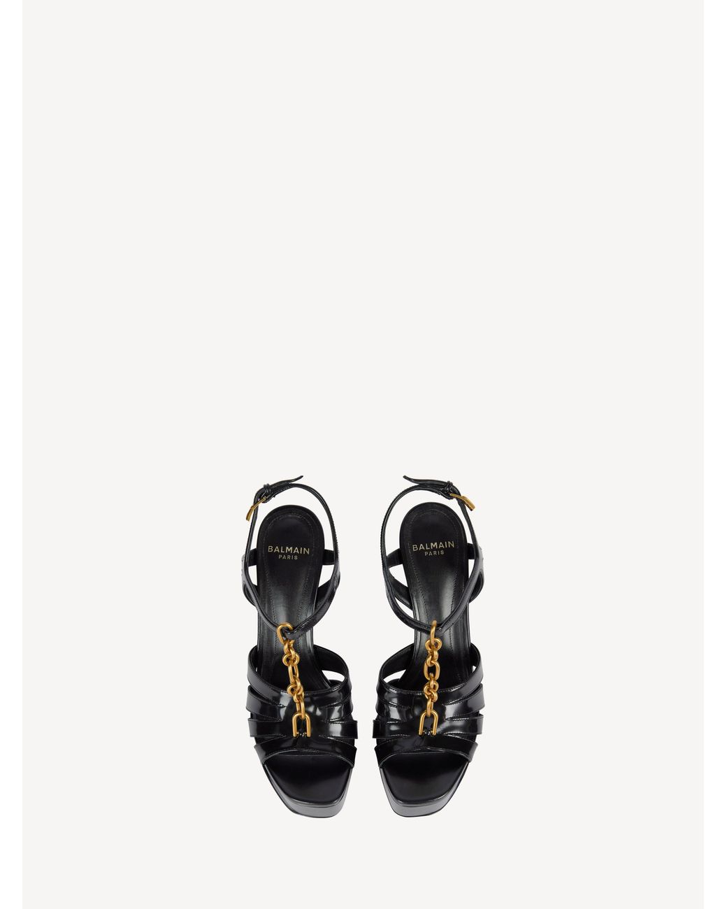 Balmain Black Sync Platform Sandals