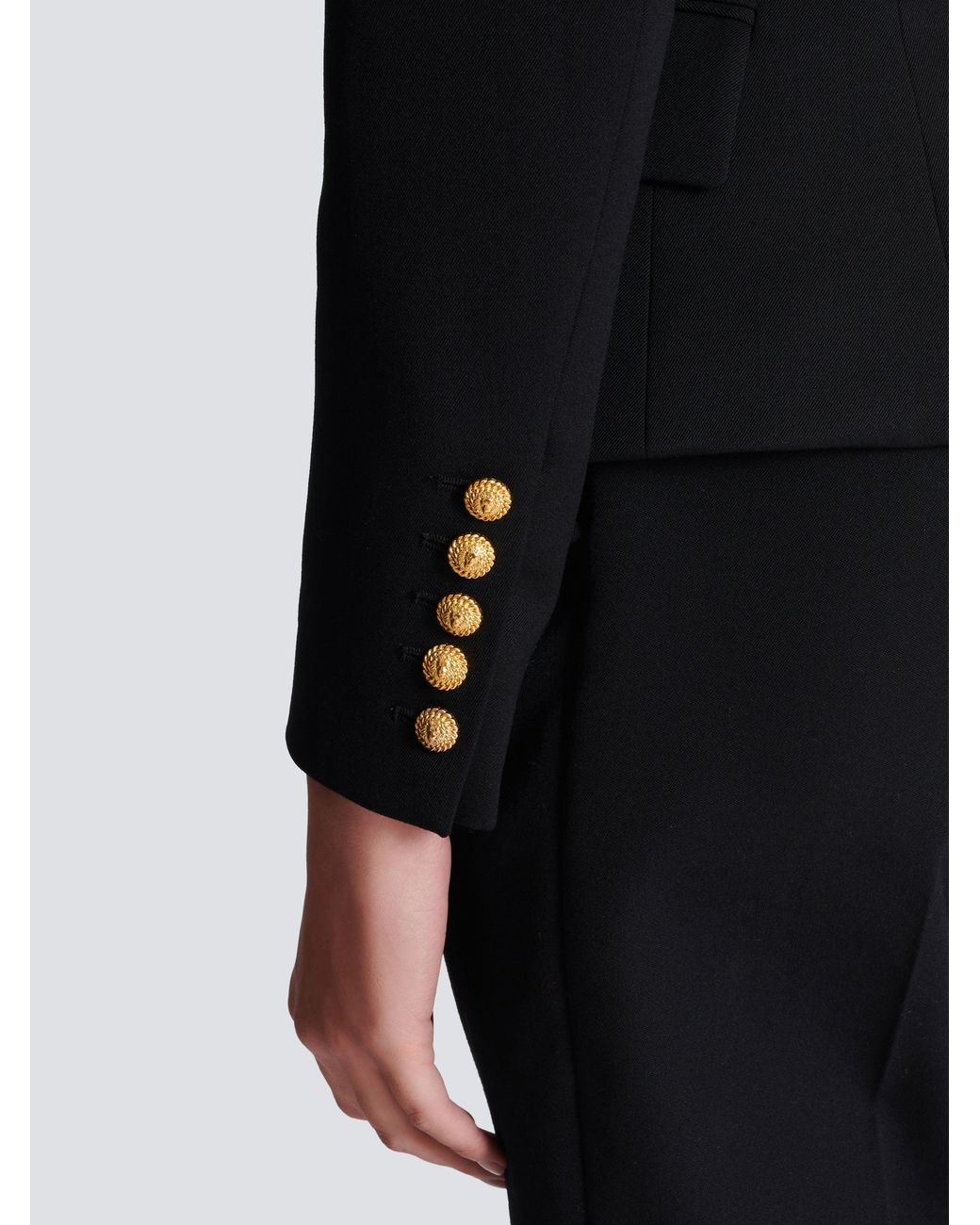Balmain Blue Grain De Poudre 6-Buttons Fitted Jacket
