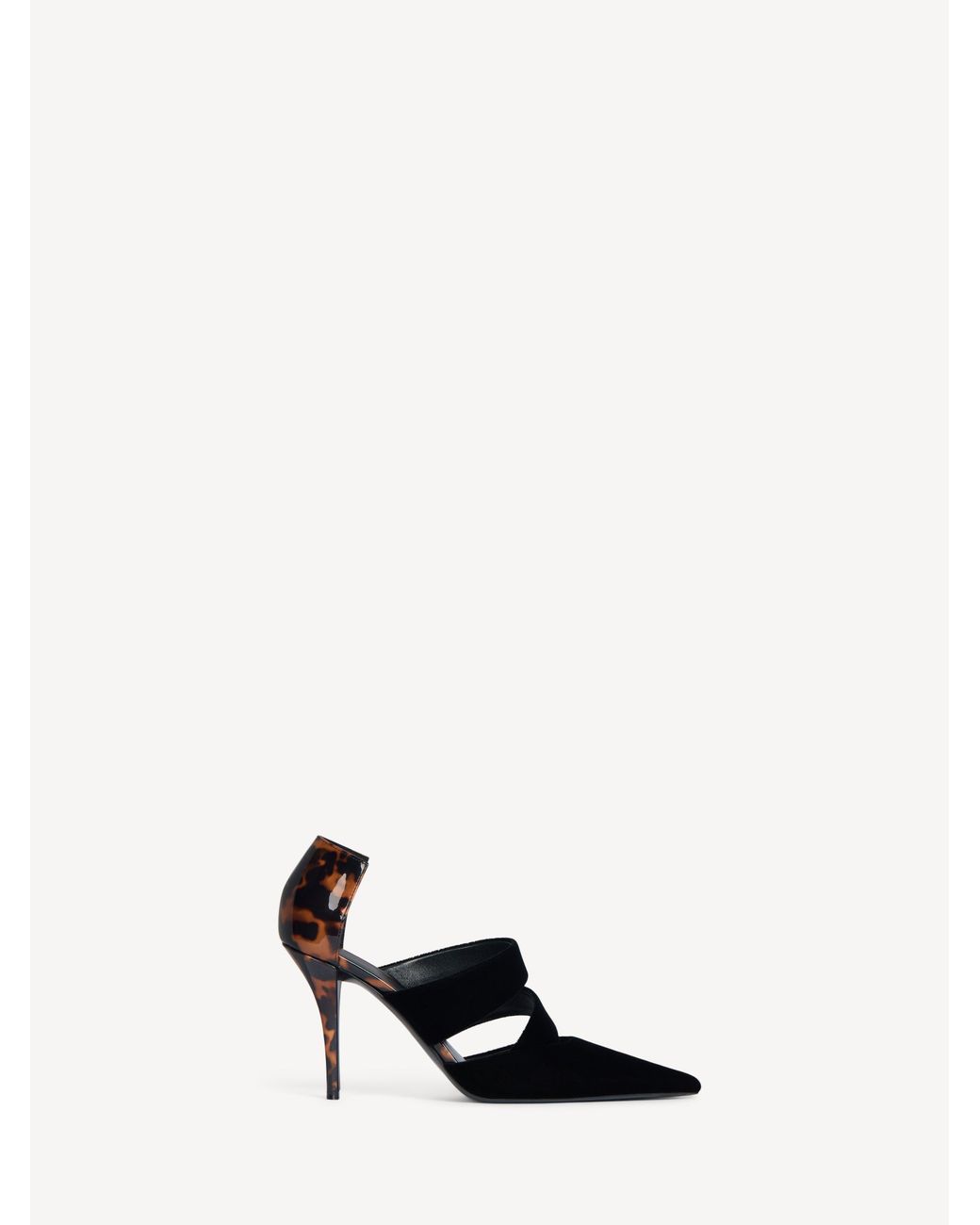 Balmain White Velvet And Printed Patent Leather Pumps