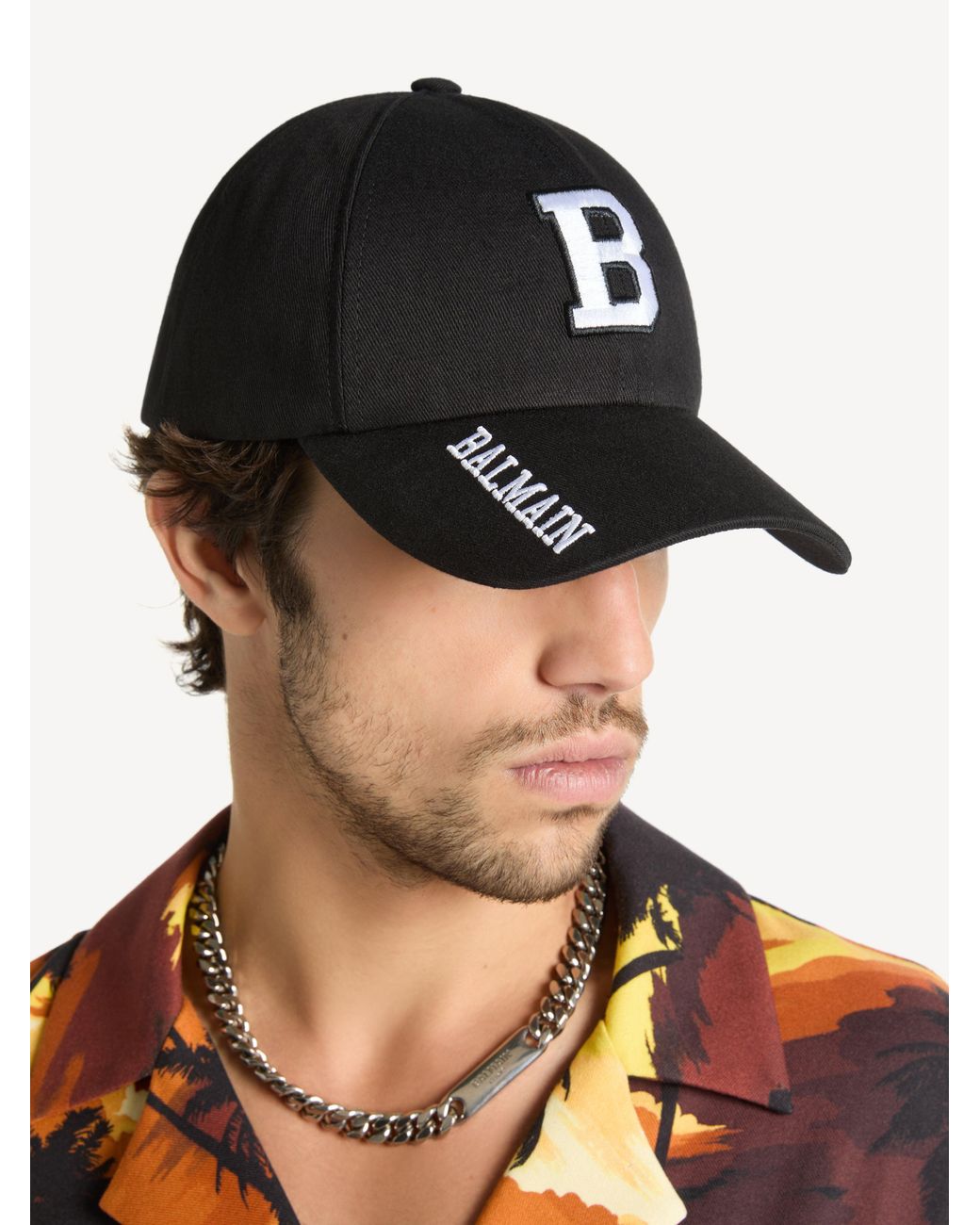 Casquette B Brodée Balmain pour homme en coloris Black