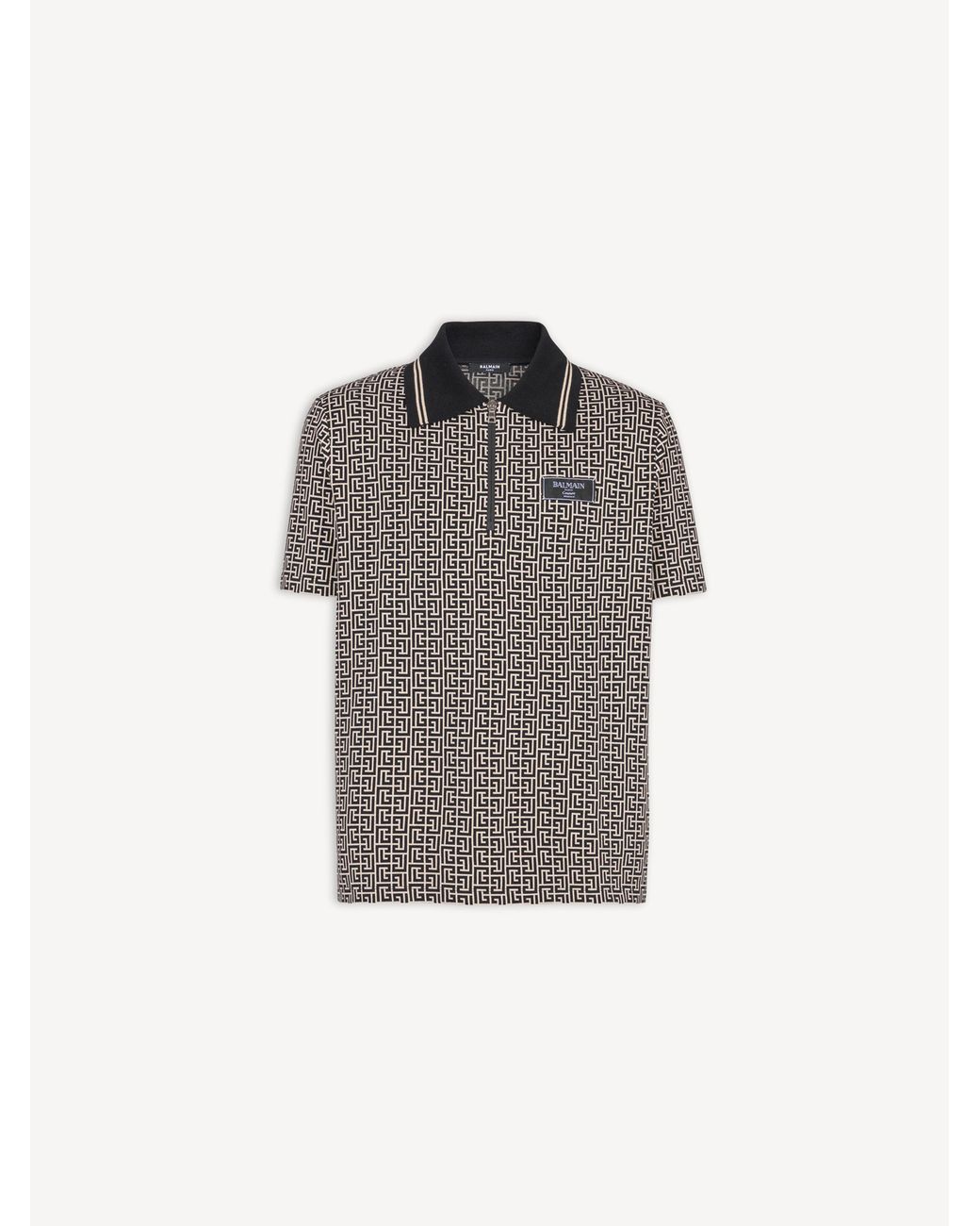 Balmain Gray Monogram Polo for men