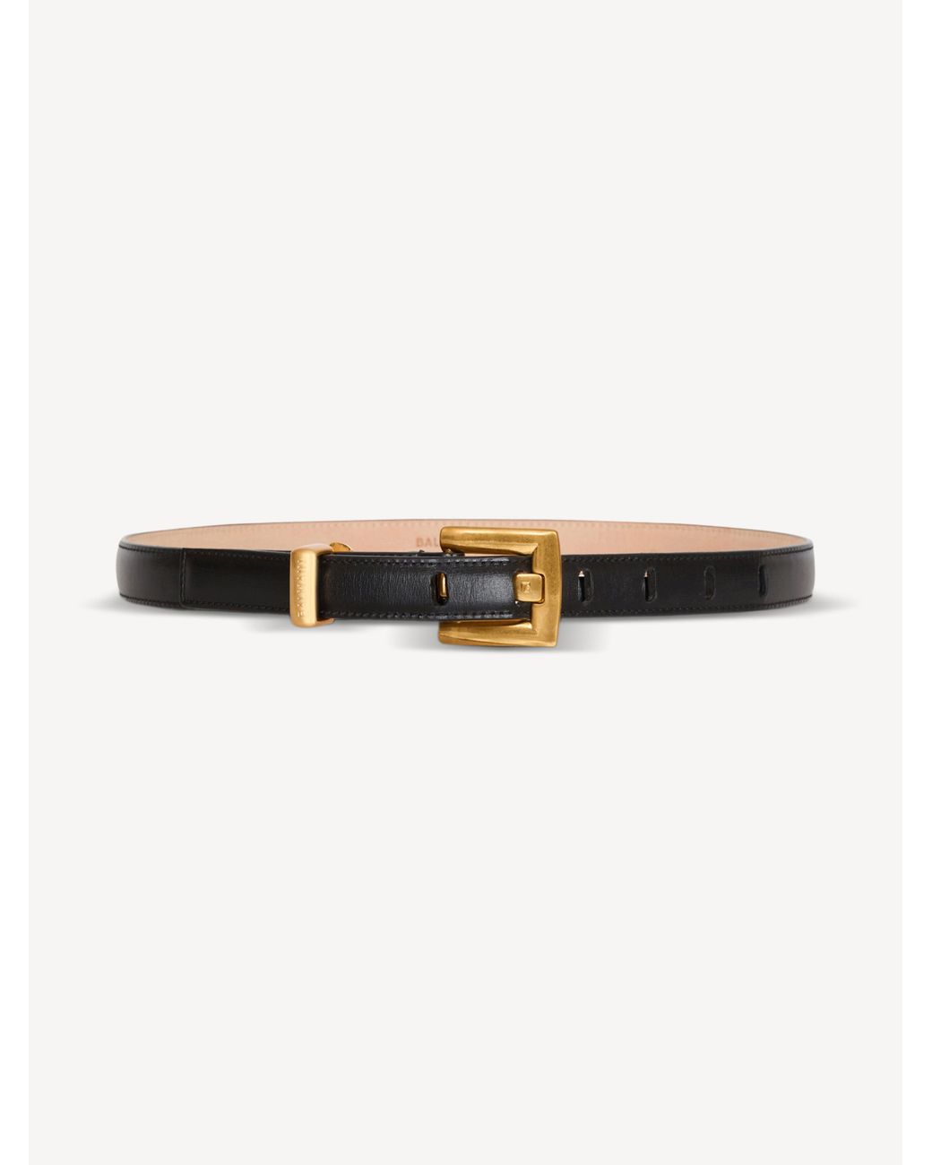 Balmain Natural Anthem Belt 2Cm-Calfskin