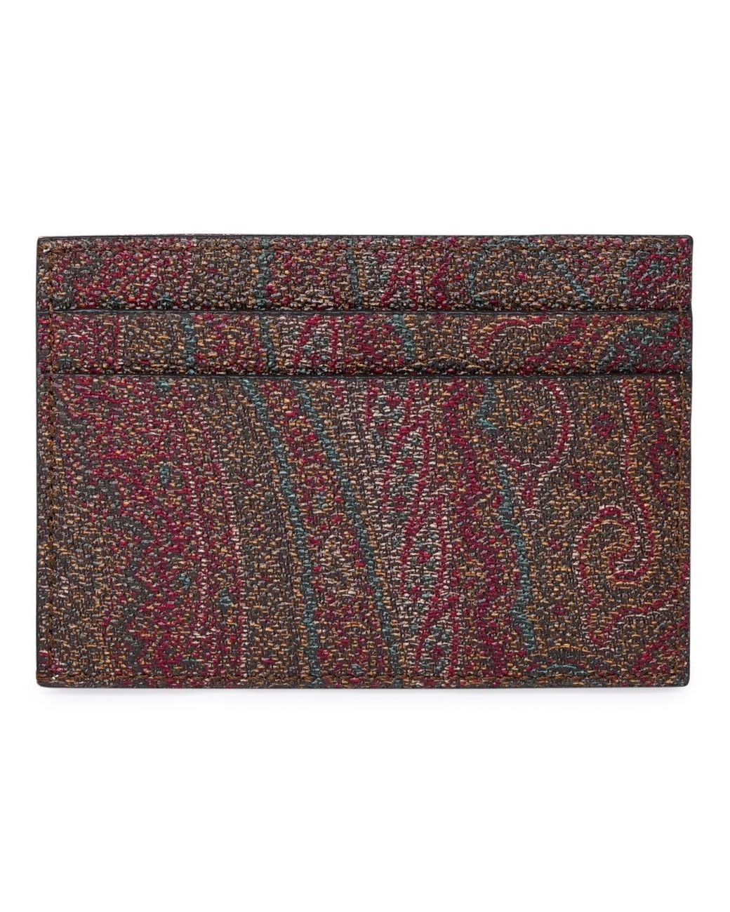 Etro Cotton Blend Card Holder in Red for Men | Lyst