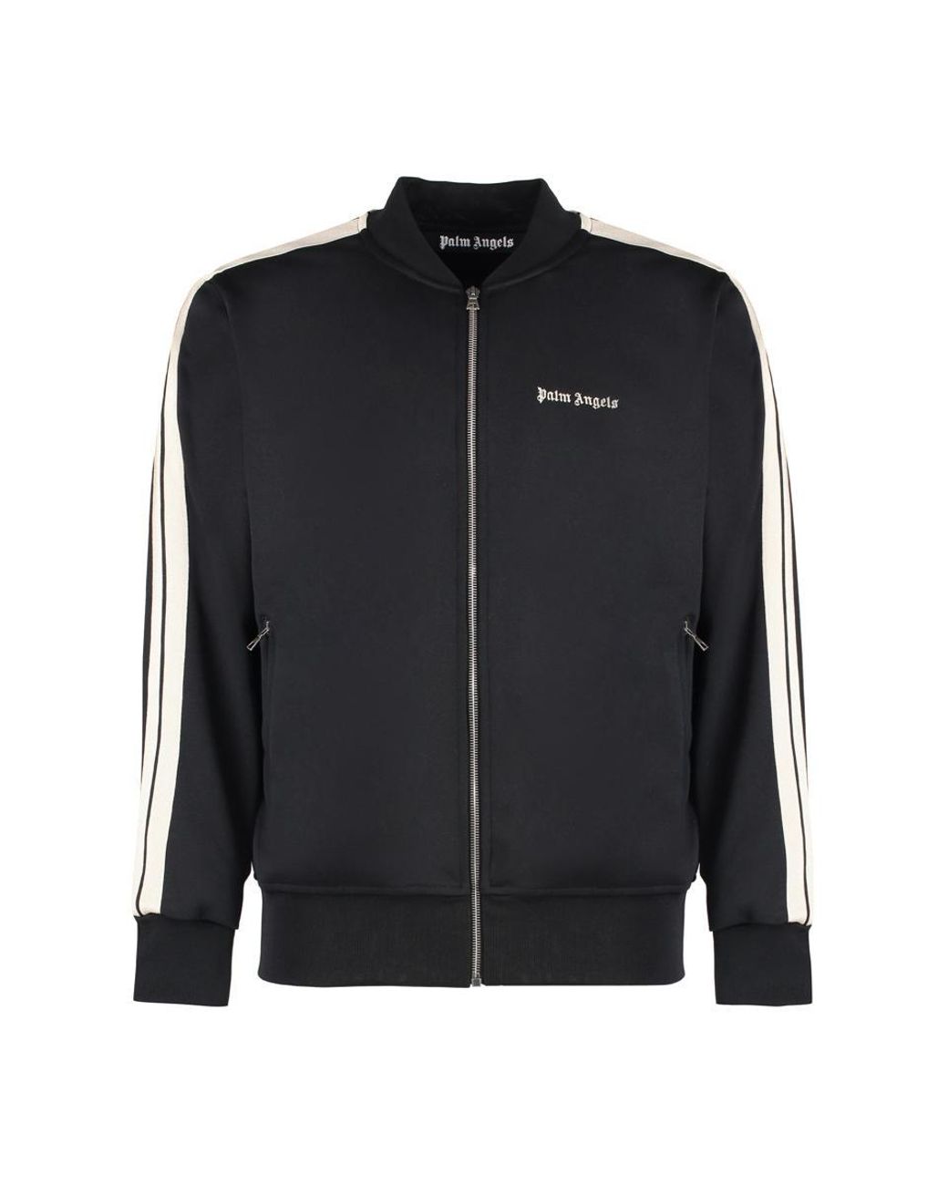 Palm Angels Techno Fabric Full-Zip Sweatshirt in Black for Men