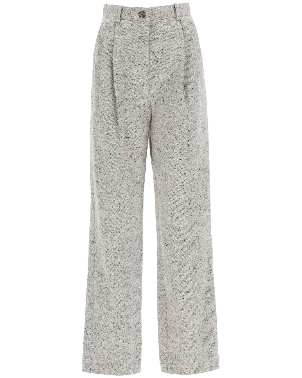 Tory Burch Wide Leg Tweed Trousers in 