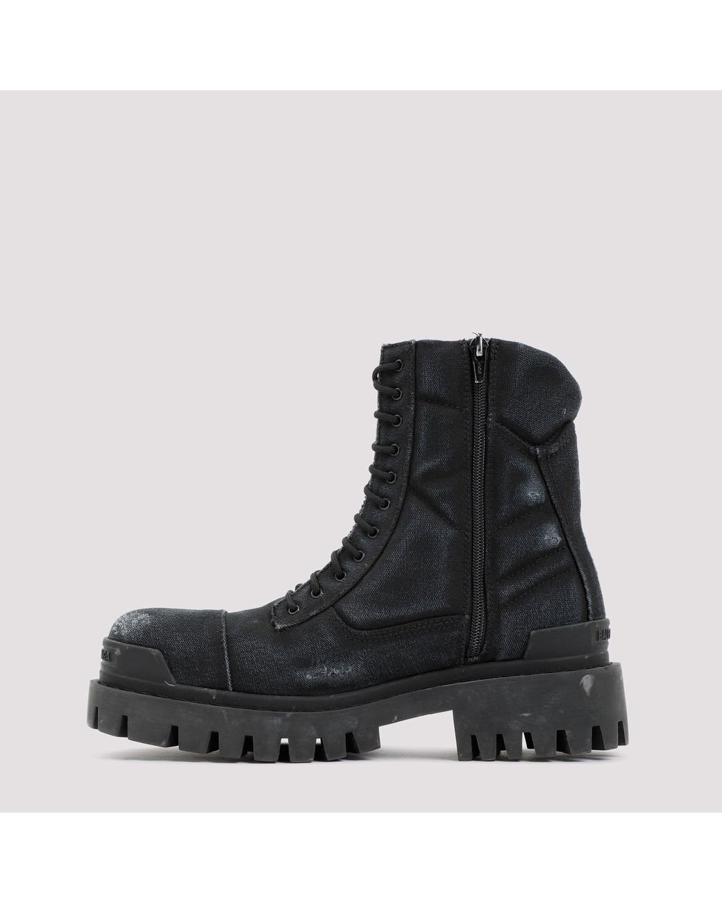 Balenciaga Combat Canvas Boots Shoes in Black for Men | Lyst