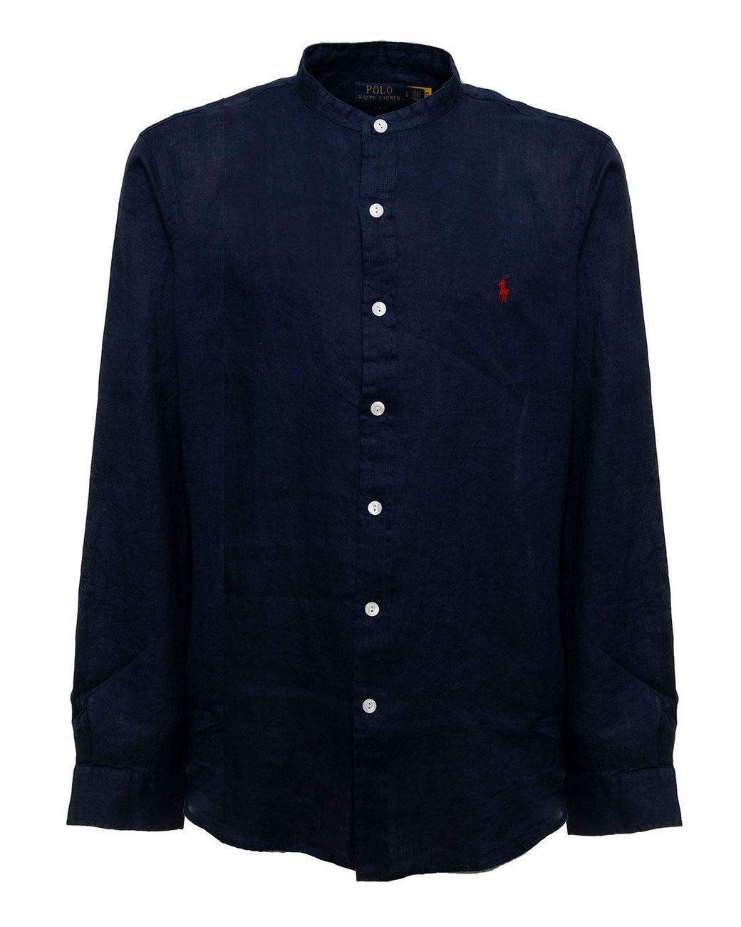 Polo Ralph Lauren Man's Blue Linen Shirt With Logo for Men Lyst Australia