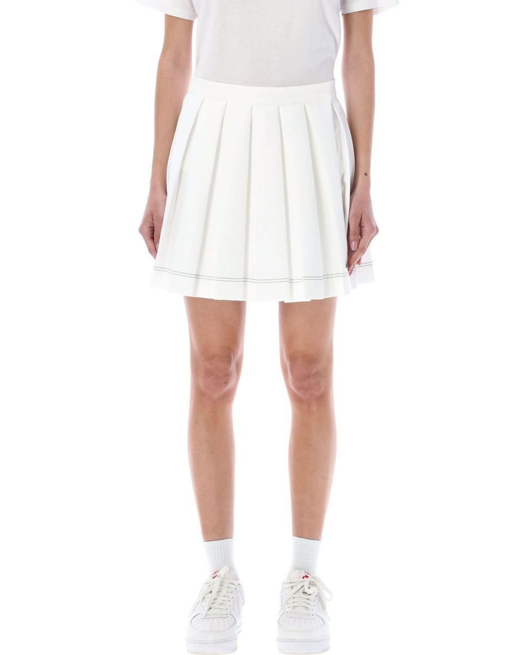Lacoste Pleated Mini Skirt in White Lyst
