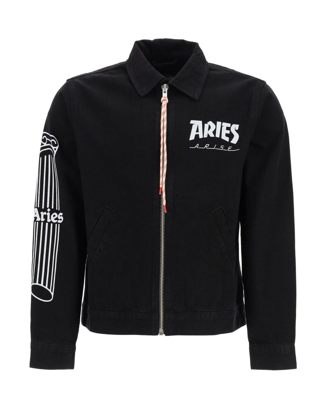 Aries Cotton Column Zip Through Jacket in Black for Men - Save 8% - Lyst