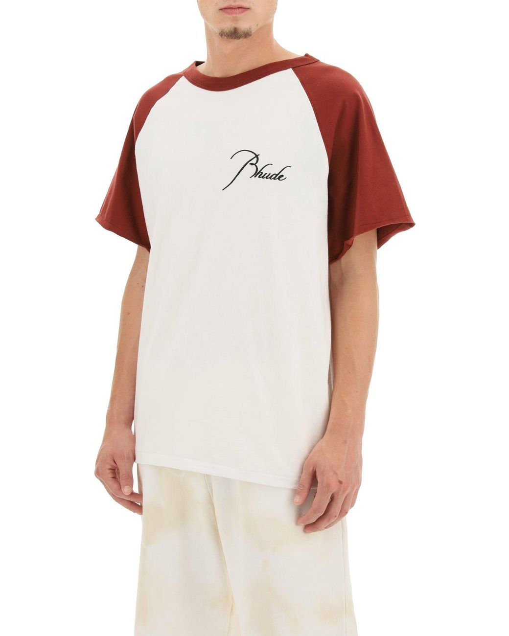 Rhude Cotton T-shirt With Logo Embroidery for Men | Lyst