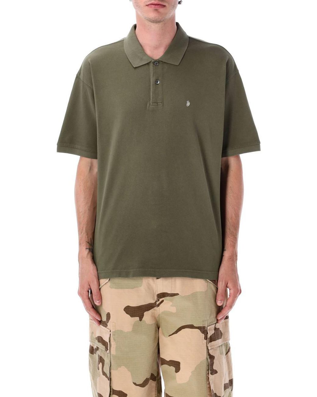 Stussy Classic Pique Polo オリーブ Stussy Classic Pique Polo Green – LESS 17