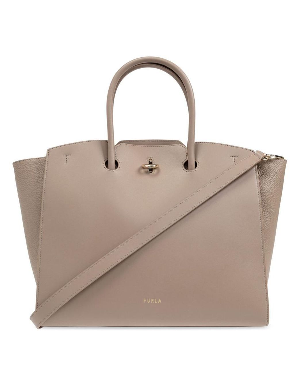 Furla Genesi Tote Bag in Natural | Lyst