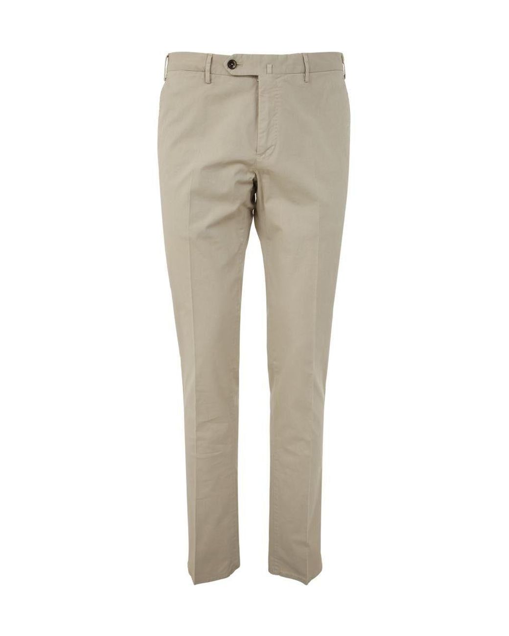 PT01 Cotton Gabardine Classic Trousers Clothing in Natural for Men