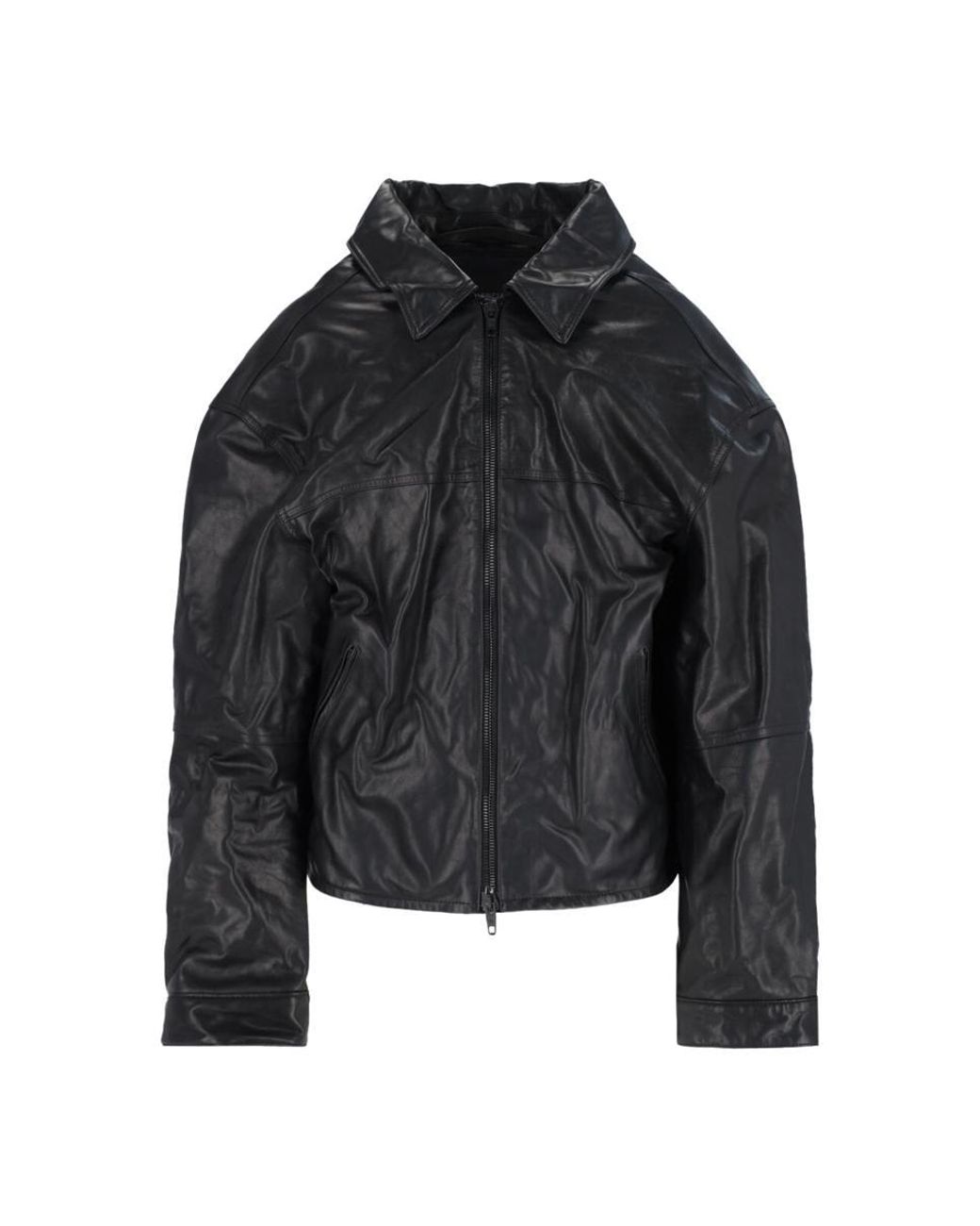 Balenciaga Leather Zip Jacket in Black for Men | Lyst UK