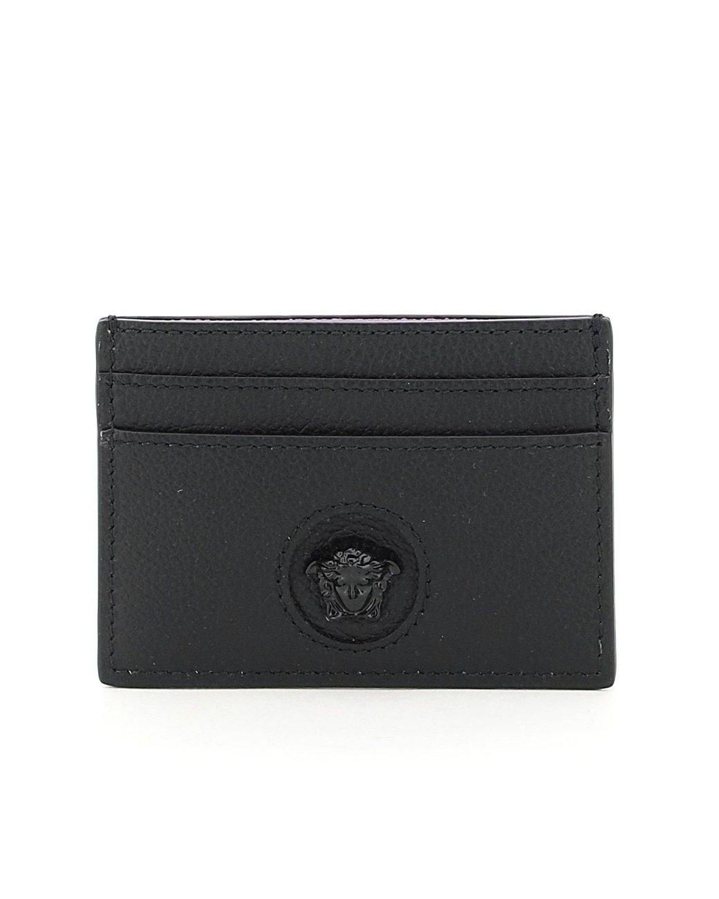 Versace Medusa Leather Card Holder in Black - Save 22% - Lyst