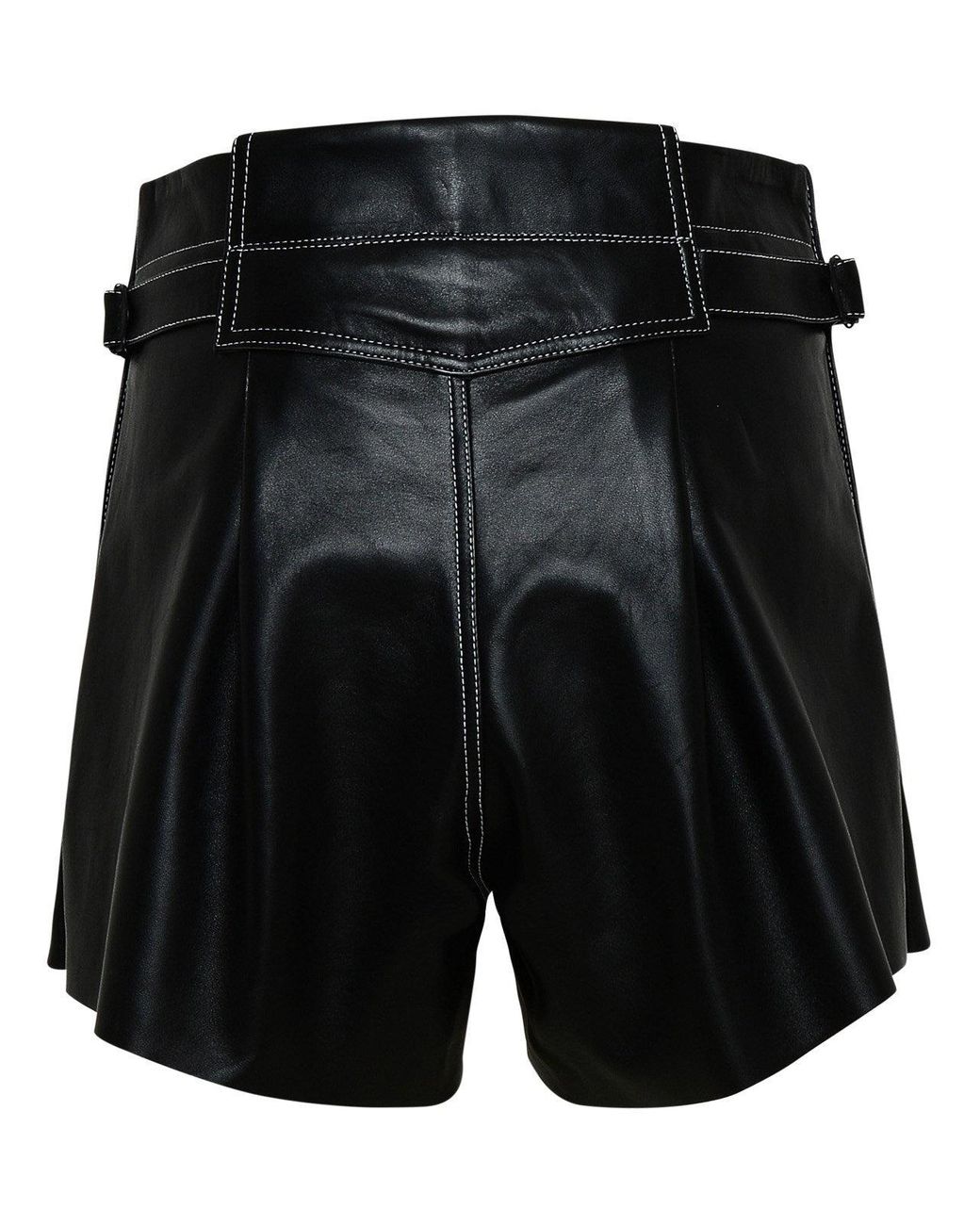 The Mannei Leather Shorts Sakib In Pelle Neri in Black - Lyst
