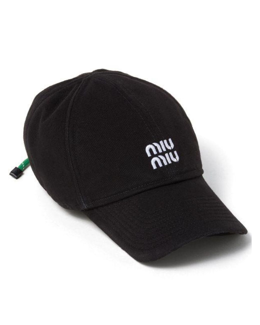 24PF new/MiuMiu ロゴ刺繍入りコットンキャップ Cap Black 24PF new/MiuMiu ロゴ刺繍入りコットンキャップ Cap Black