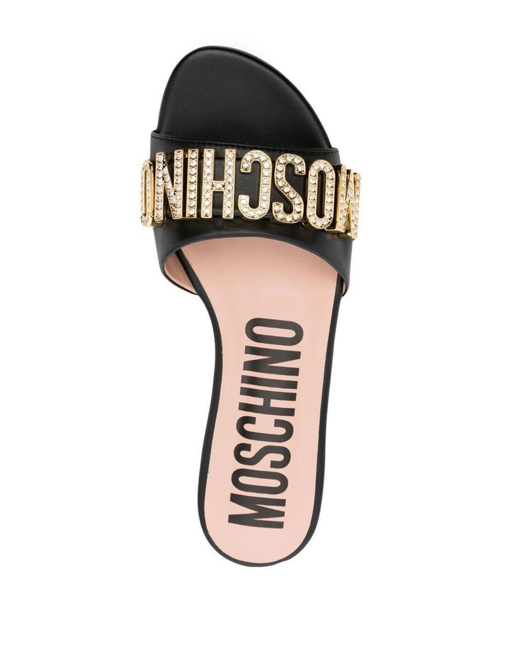 Moschino Slipper With Logo in Black | Lyst