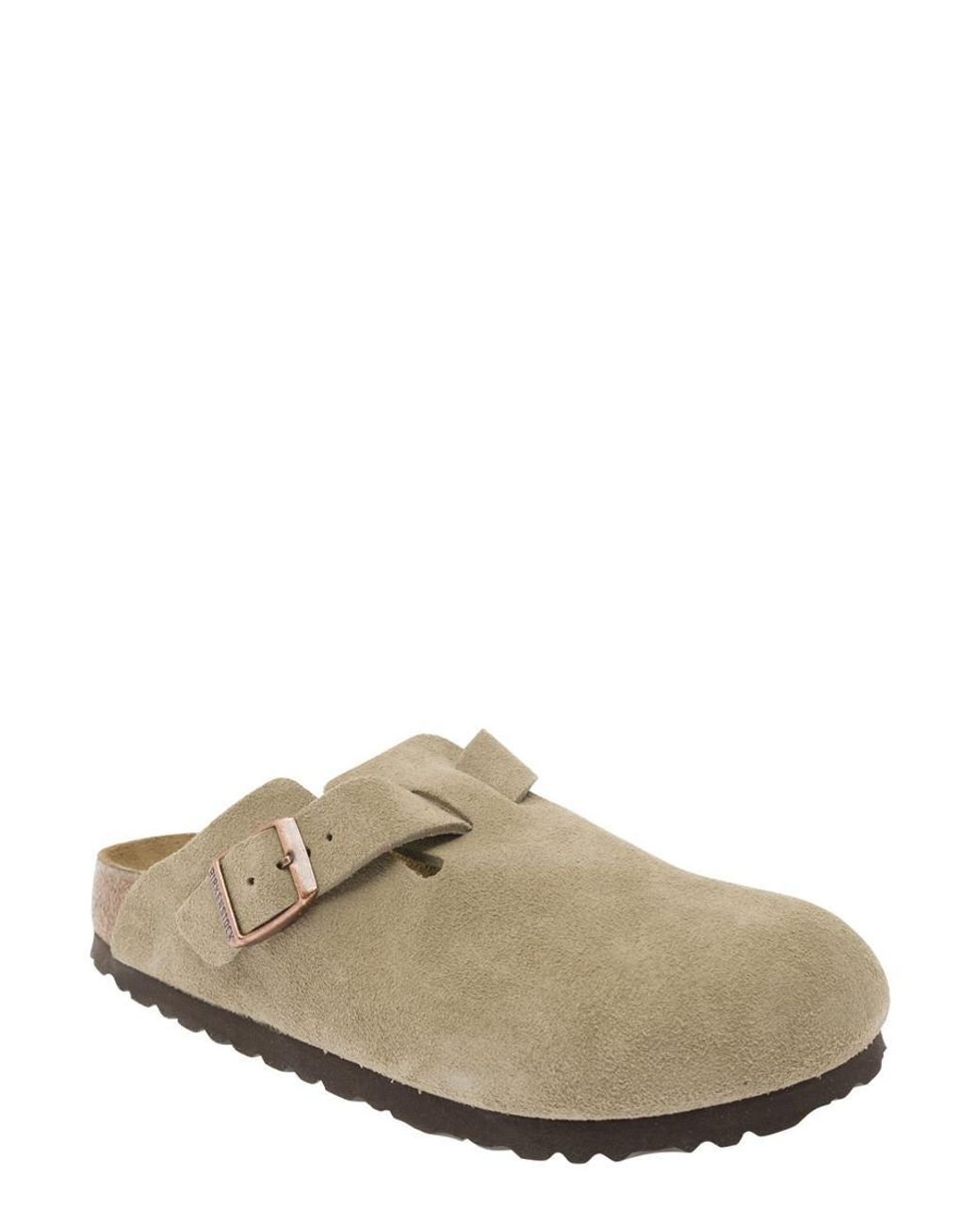birkenstock boston mens taupe suede