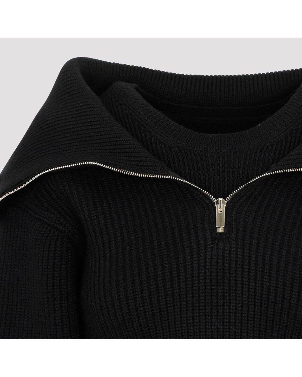 Jacquemus Wool La Maille Risoul in Black Womens Clothing Jumpers and knitwear Zipped sweaters 