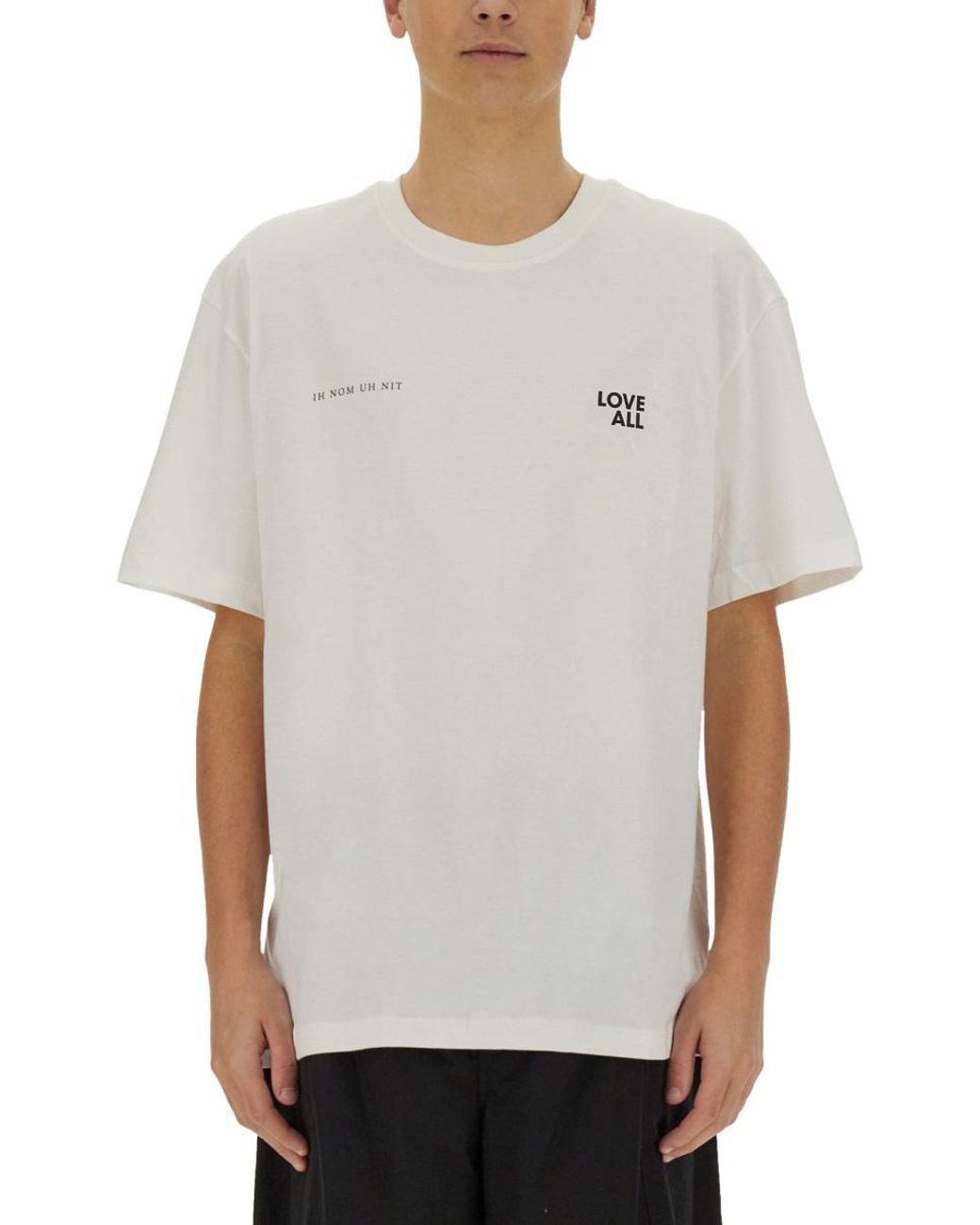Tシャツ・カットソー IH NOM UH NIT JESUS LOVE ALL PRINT T-SHIRT (NUS25281 081) Ih Nom Uh Nit Jesus print T-shirt - White - Men | NMW19233081