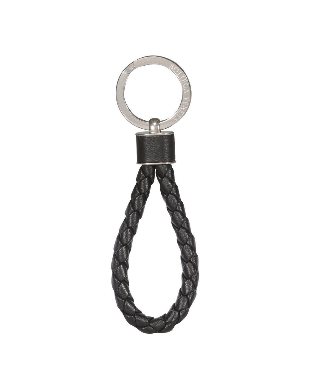 Bottega Veneta Intrecciato Leather Key Ring in Black for Men Lyst