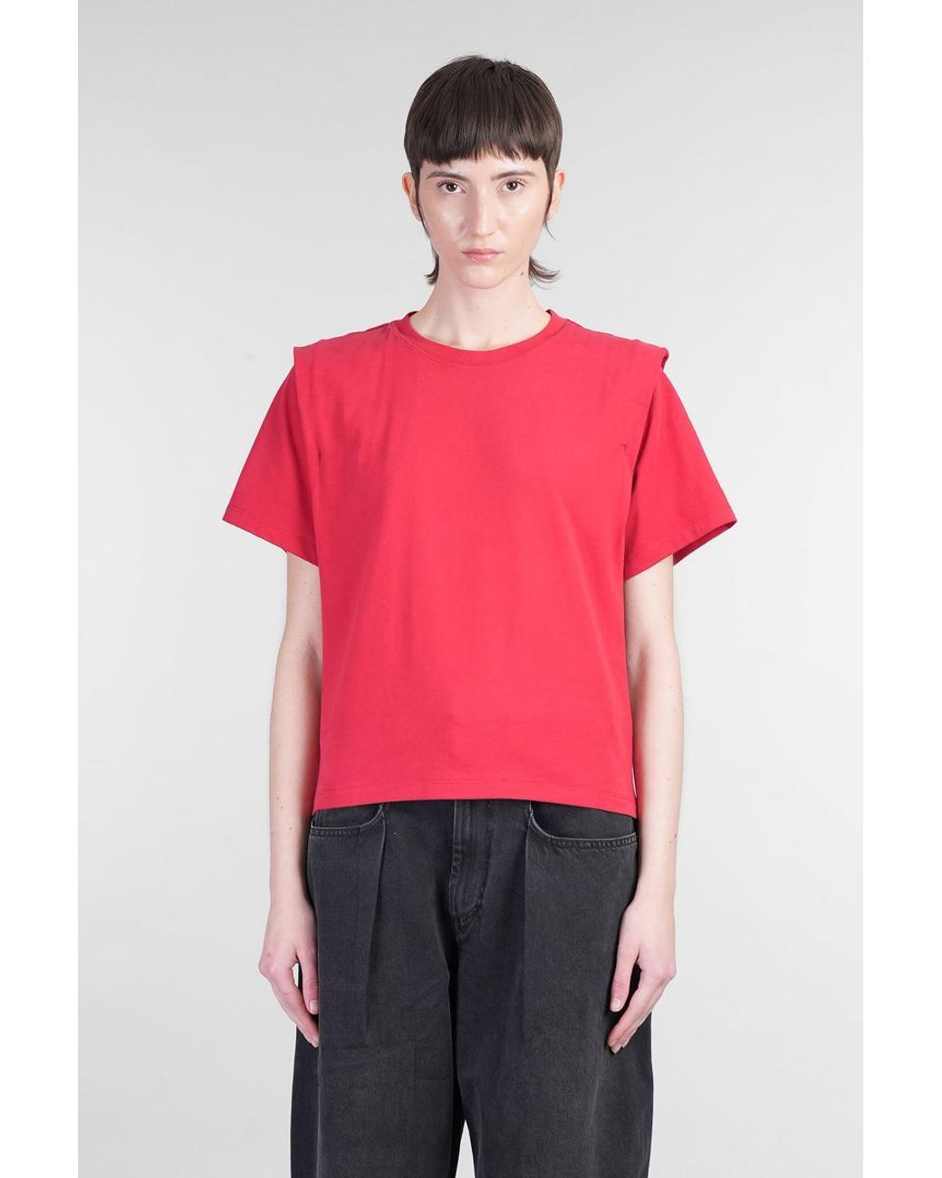 Tシャツ・カットソー ISABEL MARANT Woman T-Shirt Red TS0041FAA1N41I 70RD Isabel Marant Zelitos T-Shirt in Red | Lyst Canada