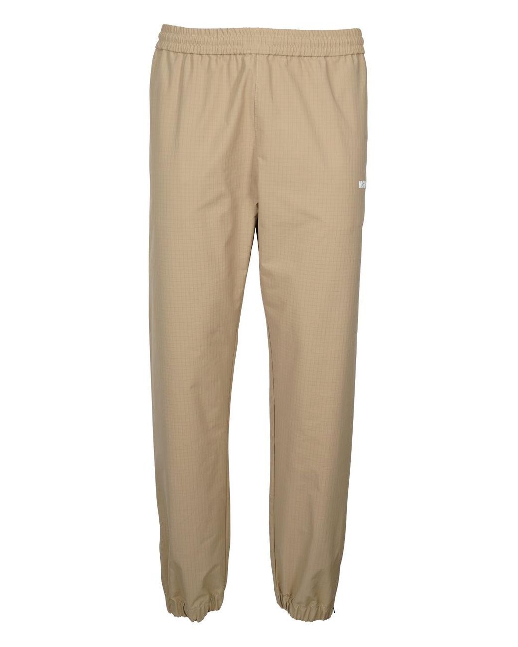 MSGM Cotton Trousers Clothing in Beige Natural Slacks and Chinos MSGM Trousers Slacks and Chinos Mens Trousers for Men 