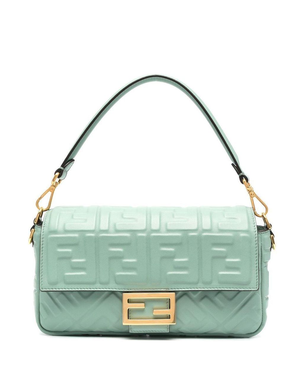 Fendi Leather Borsa Baguette Bags in Green | Lyst