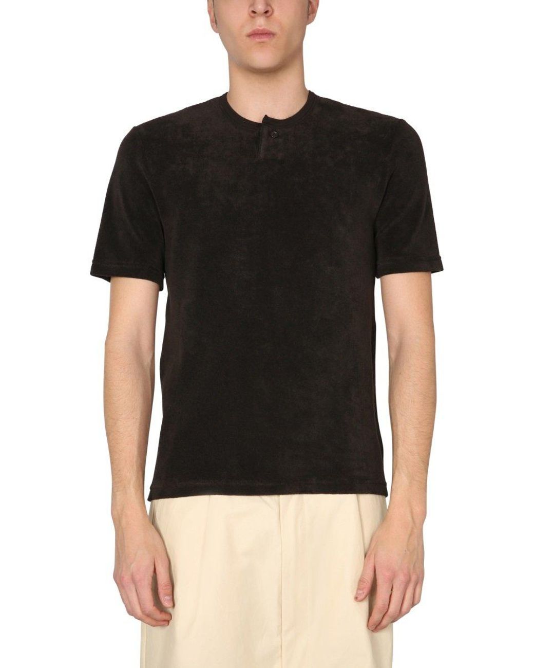 Bottega Veneta Cotton Regular Fit T-shirt in Brown for Men - Lyst