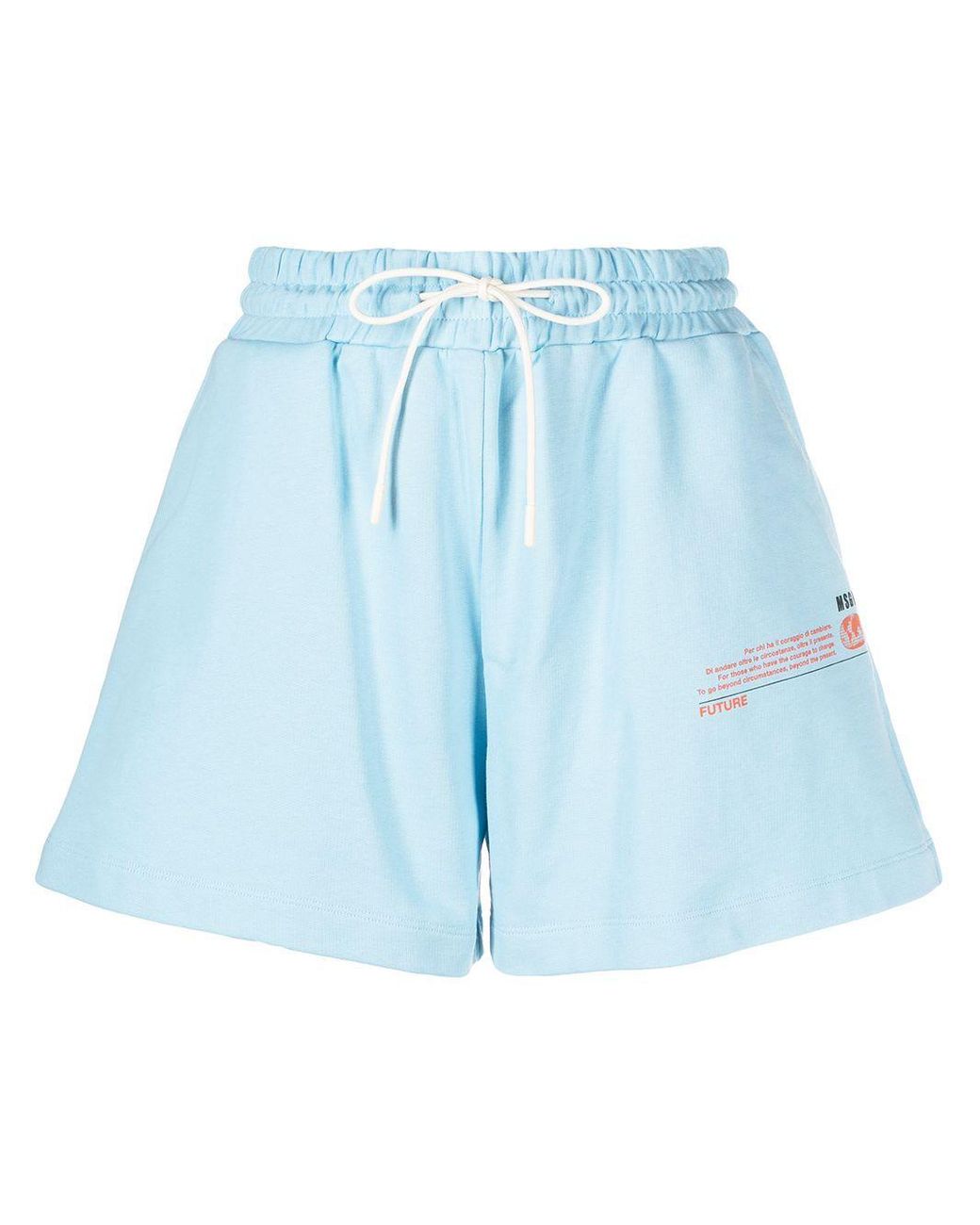 MSGM Cotton Shorts Clear Blue - Lyst