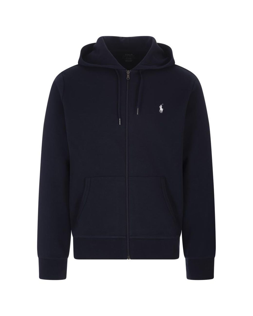 Ralph Lauren Navy Blue Hoodie With White Pony for Men Lyst Canada