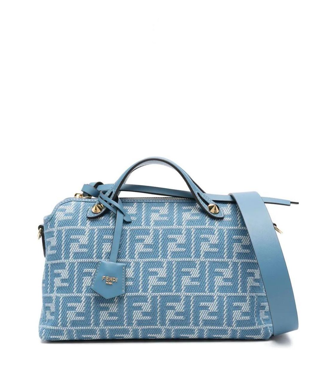 Fendi Denim-Effect Ff Jacquard By The Way Soft Medium Bags